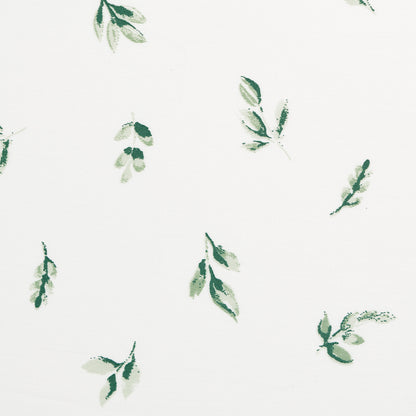 100% Organic Cotton Green Botanical Leaves Print Sheet Set