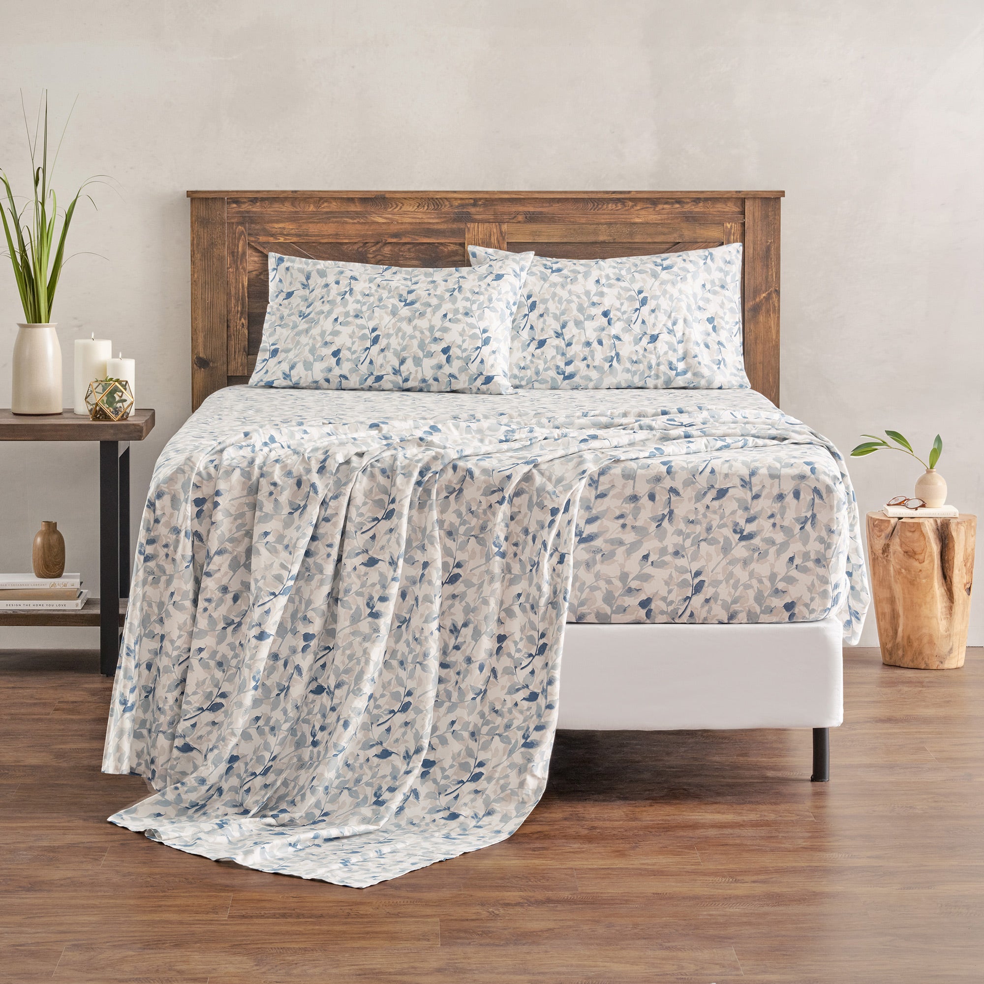 Organic Cotton Leafland Queen Bed Sheet