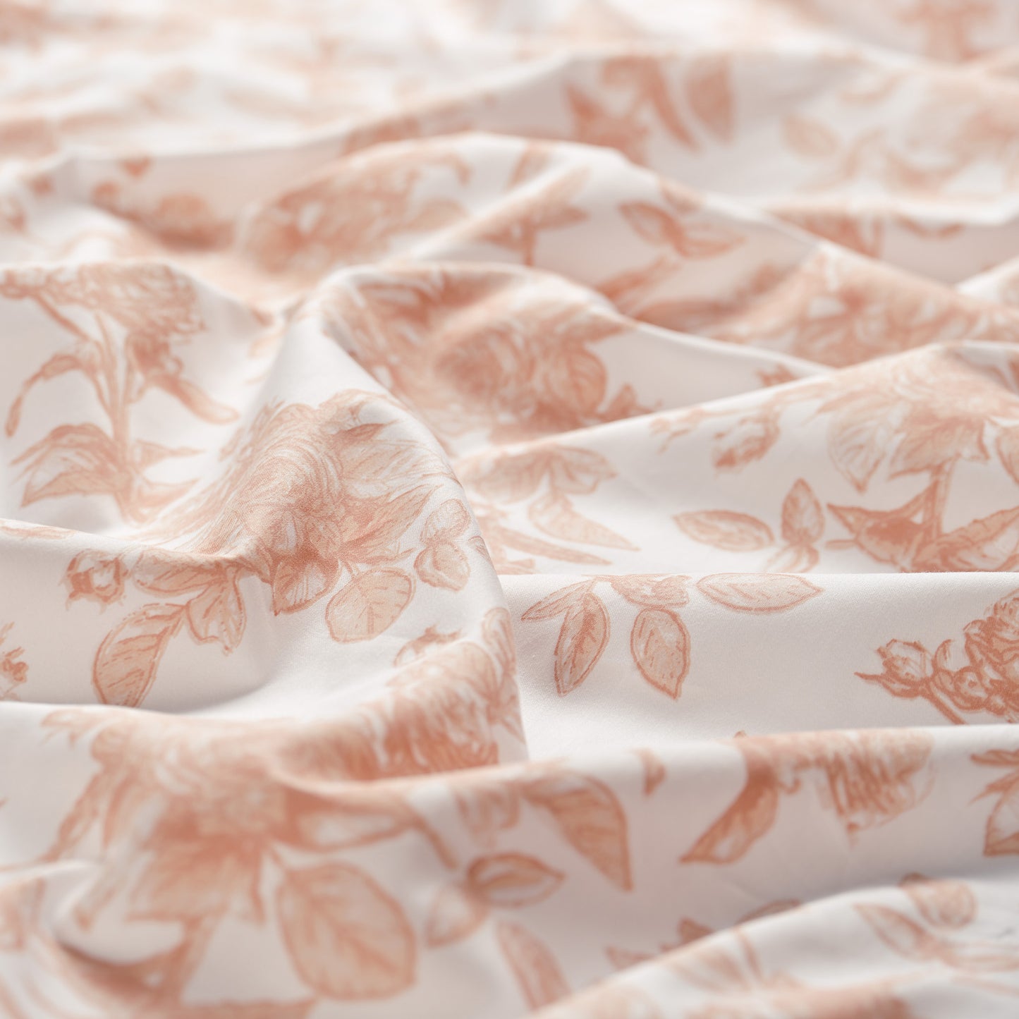100% Organic Cotton Pink Rose Print Leaves Print Sheet Set
