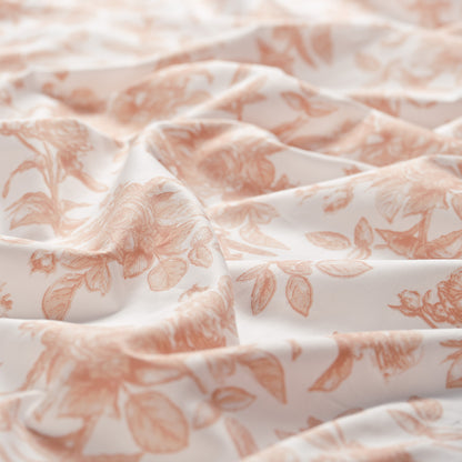 100% Organic Cotton Pink Rose Print Leaves Print Sheet Set
